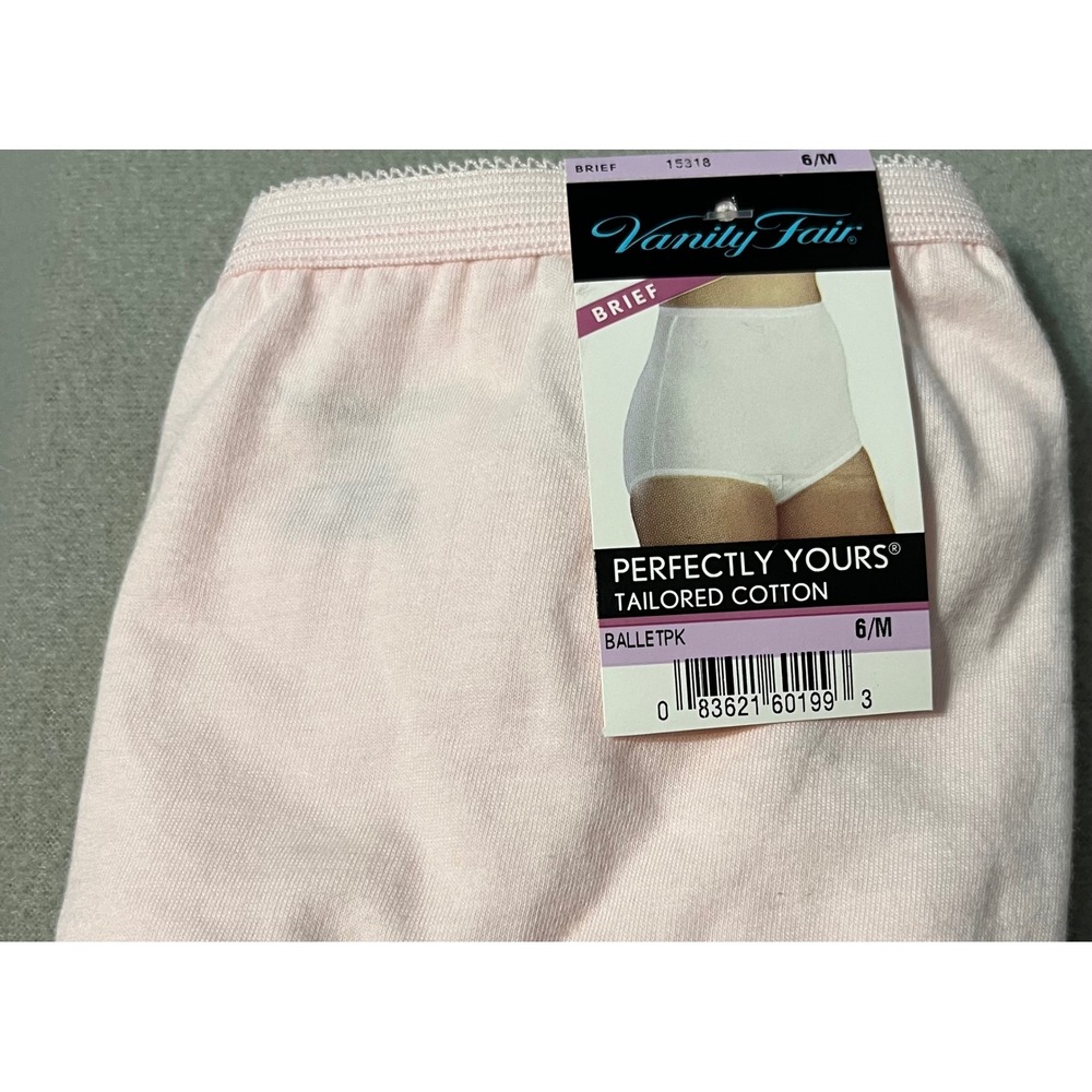 Vanity Fair Perfectly Yours Tailored Cotton Brief Panty Ballet Pink Size 6M - Picture 4 of 4